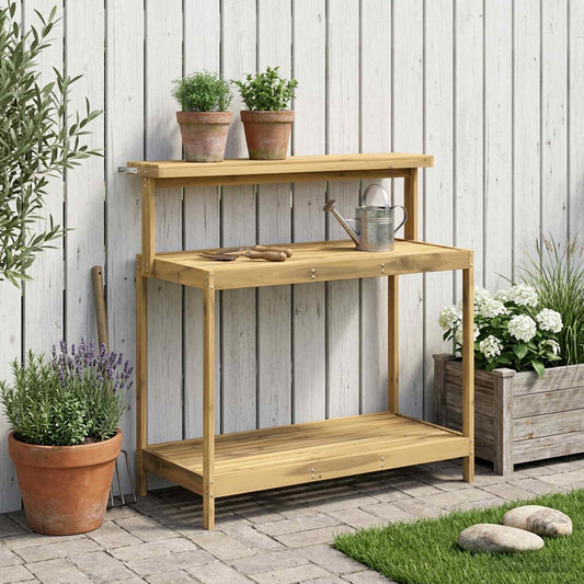 vidaXL Outdoor Potting Bench 111.5 x 48.5 x 107 cm Solid Acacia Wood
