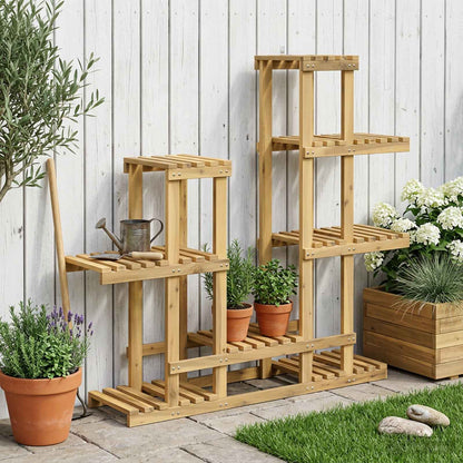 vidaXL Plant Stand White 118 x 25 x 96.5 cm Solid Acacia Wood
