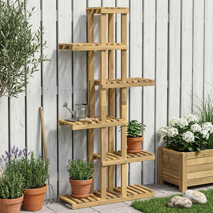 vidaXL Plant Stand White 68 x 23.5 x 140 cm Solid Acacia Wood