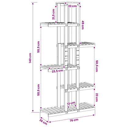 vidaXL Plant Stand White 68 x 23.5 x 140 cm Solid Acacia Wood