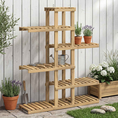 vidaXL Plant Stand White 93 x 25 x 114.5 cm Solid Acacia Wood