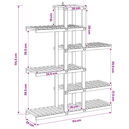 vidaXL Plant Stand White 93 x 25 x 114.5 cm Solid Acacia Wood