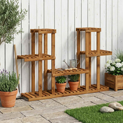 vidaXL Plant Stand Natural 123 x 25 x 78.5 cm Solid Acacia Wood