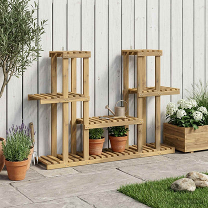 vidaXL Plant Stand White 123 x 25 x 78.5 cm Solid Acacia Wood