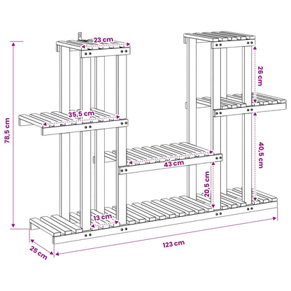 vidaXL Plant Stand White 123 x 25 x 78.5 cm Solid Acacia Wood