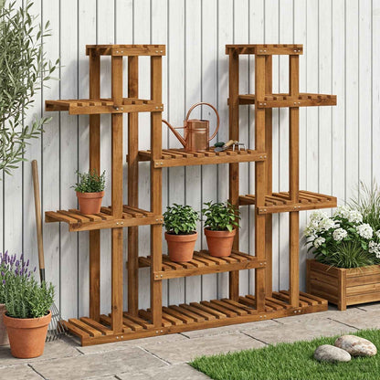 vidaXL Plant Stand Natural 123 x 25 x 114.5 cm Solid Acacia Wood
