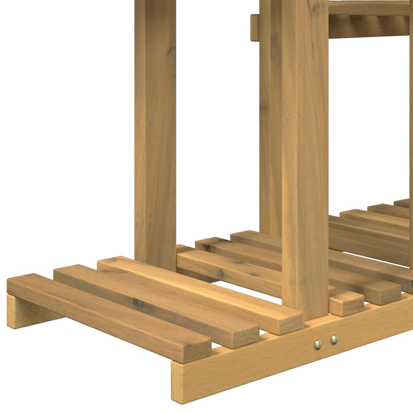 vidaXL Plant Stand White 123 x 25 x 114.5 cm Solid Acacia Wood