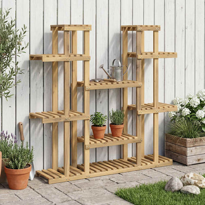 vidaXL Plant Stand White 123 x 25 x 114.5 cm Solid Acacia Wood