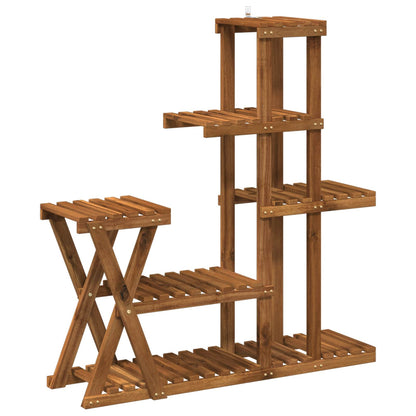 vidaXL Plant Stand Natural 95 x 25 x 101.5 cm Solid Acacia Wood
