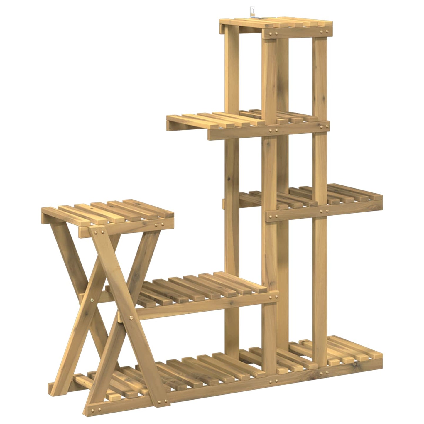 vidaXL Plant Stand White 95 x 25 x 101.5 cm Solid Acacia Wood