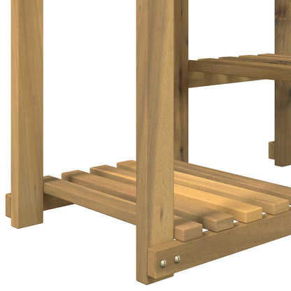 vidaXL Plant Stand White 85 x 30 x 114.5 cm Solid Acacia Wood