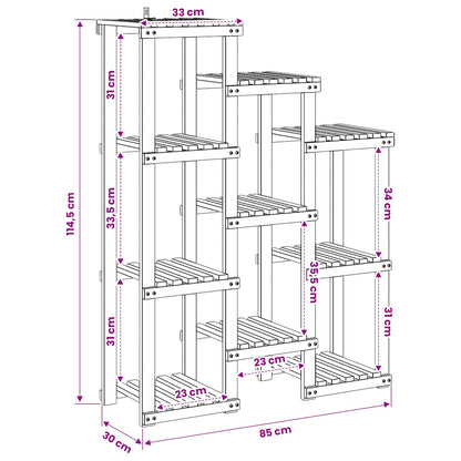 vidaXL Plant Stand White 85 x 30 x 114.5 cm Solid Acacia Wood