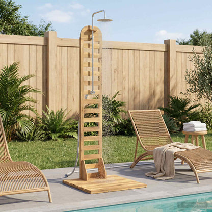 vidaXL Outdoor Shower 225 cm Solid Acacia Wood and Stainless Steel