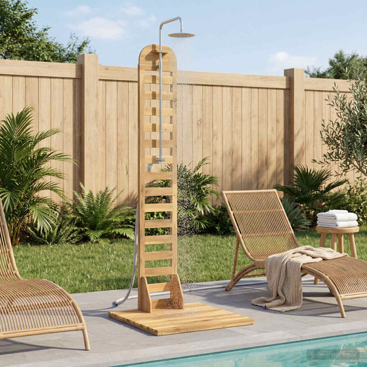 vidaXL Outdoor Shower 225 cm Solid Acacia Wood and Stainless Steel