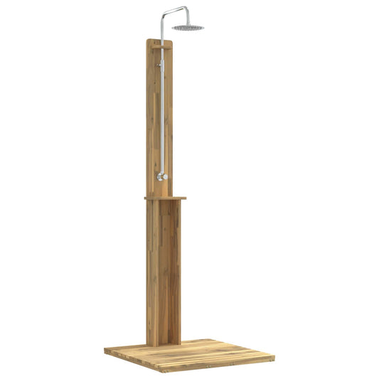 vidaXL Outdoor Shower 217 cm Solid Acacia Wood and Stainless Steel