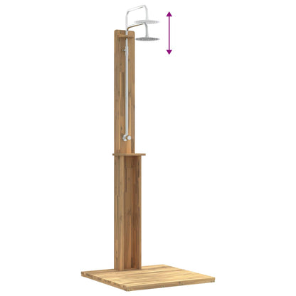 vidaXL Outdoor Shower 217 cm Solid Acacia Wood and Stainless Steel