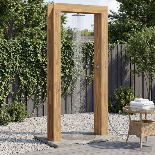 vidaXL Outdoor Shower 226 cm Solid Acacia Wood and Stainless Steel