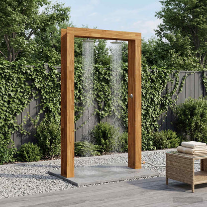 vidaXL Outdoor Shower 226 cm Solid Acacia Wood and Stainless Steel