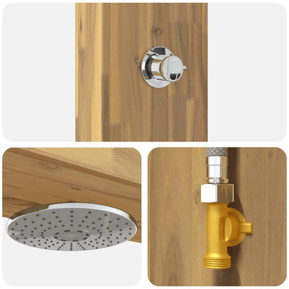 vidaXL Outdoor Shower 226 cm Solid Acacia Wood and Stainless Steel
