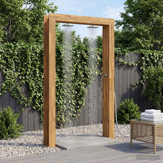vidaXL Outdoor Shower 226 cm Solid Acacia Wood and Stainless Steel