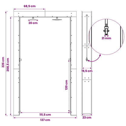vidaXL Outdoor Shower 226 cm Solid Acacia Wood and Stainless Steel
