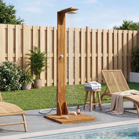 vidaXL Outdoor Shower 219 cm Solid Acacia Wood and Stainless Steel