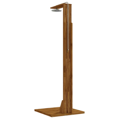 vidaXL Outdoor Shower 219 cm Solid Acacia Wood and Stainless Steel