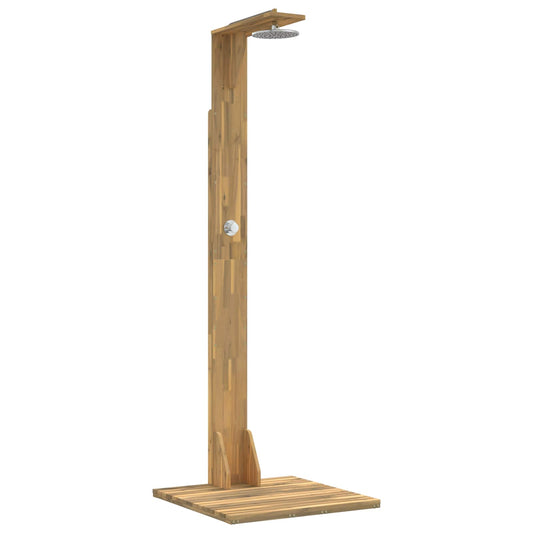 vidaXL Outdoor Shower 219 cm Solid Acacia Wood and Stainless Steel