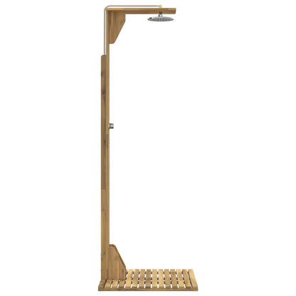 vidaXL Outdoor Shower 219 cm Solid Acacia Wood and Stainless Steel