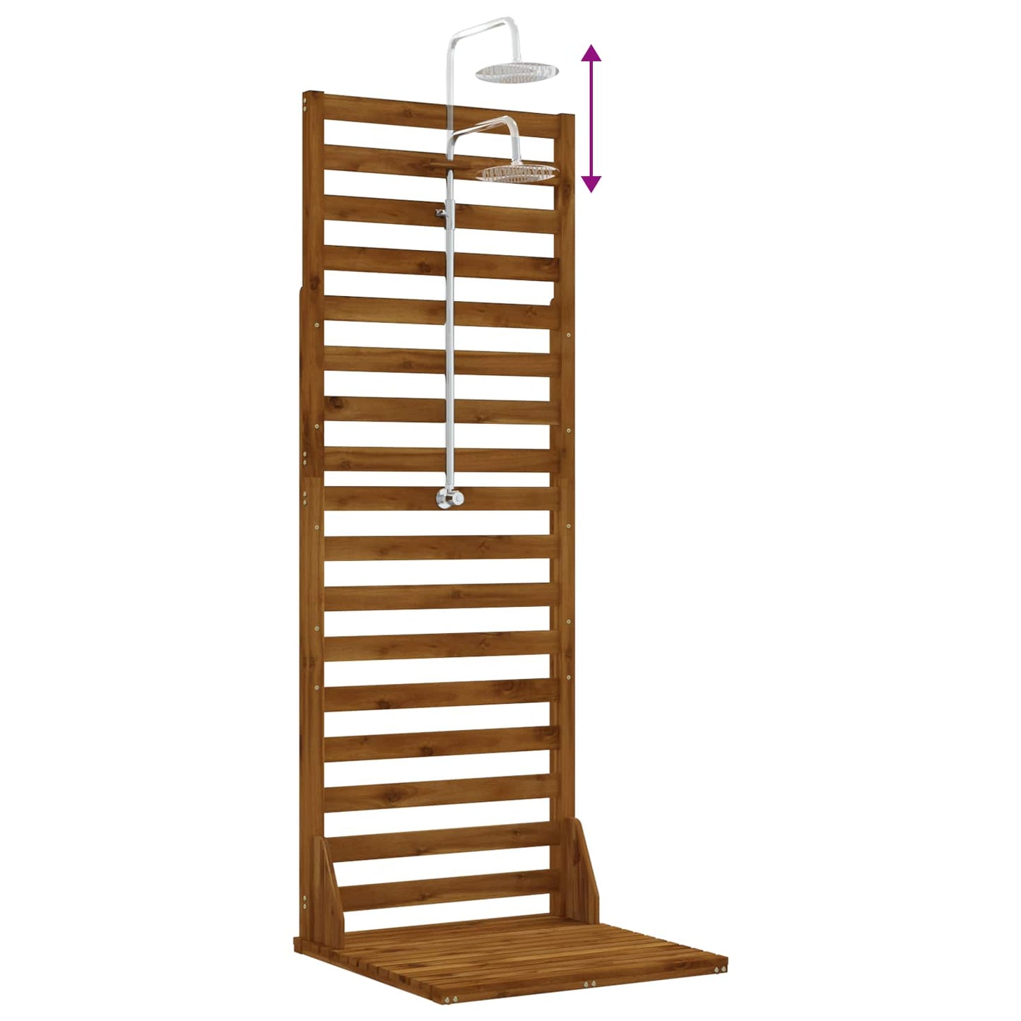 vidaXL Outdoor Shower 205.5 cm Solid Acacia Wood and Stainless Steel