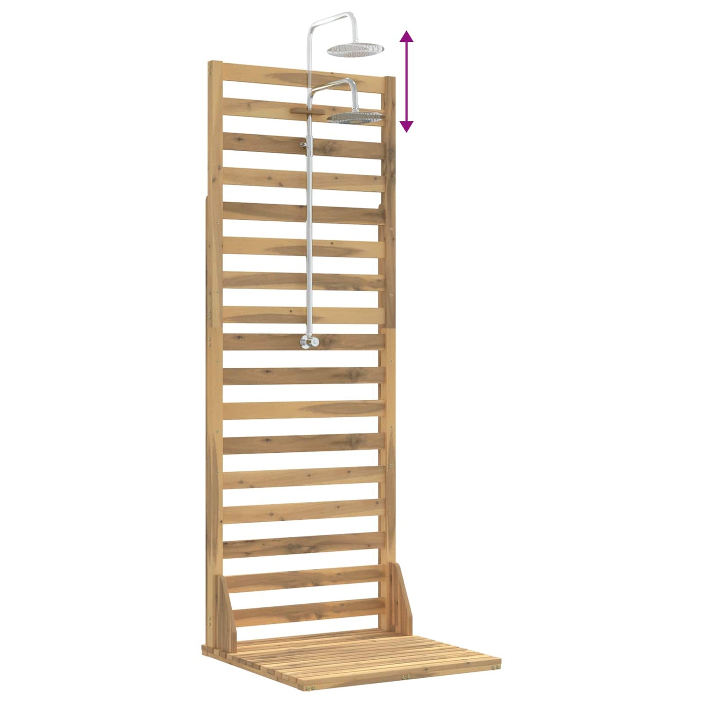 vidaXL Outdoor Shower 205.5 cm Solid Acacia Wood and Stainless Steel