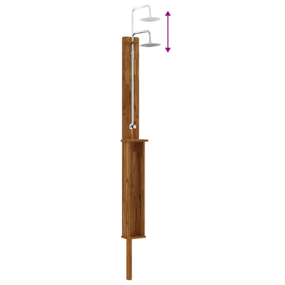 vidaXL Outdoor Shower 257 cm Solid Acacia Wood and Stainless Steel