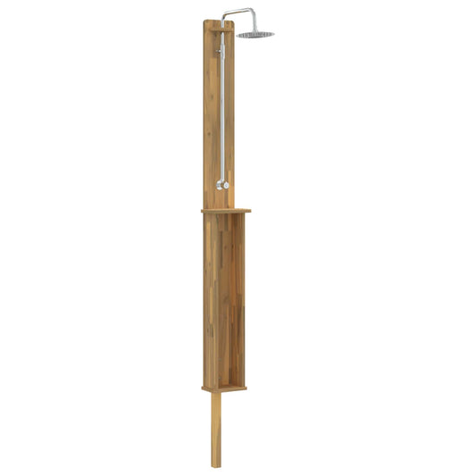 vidaXL Outdoor Shower 257 cm Solid Acacia Wood and Stainless Steel