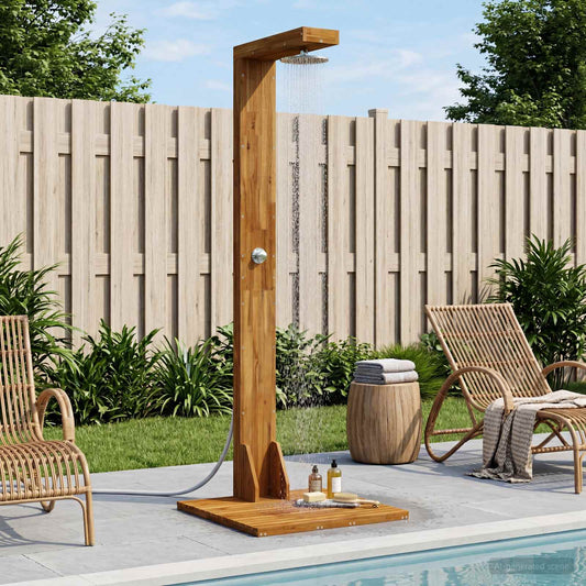 vidaXL Outdoor Shower 210.5 cm Solid Acacia Wood and Stainless Steel