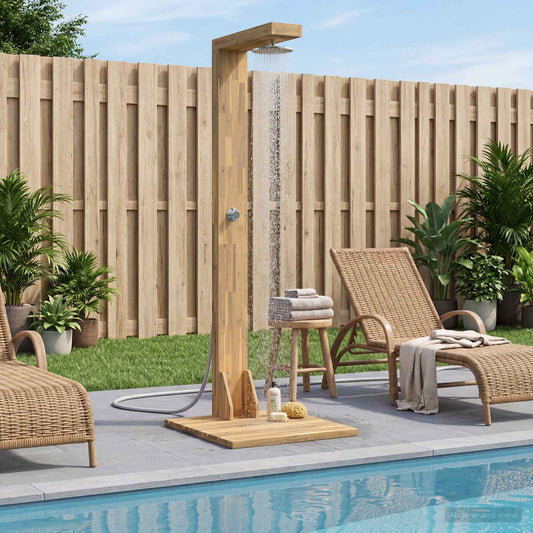 vidaXL Outdoor Shower 210.5 cm Solid Acacia Wood and Stainless Steel