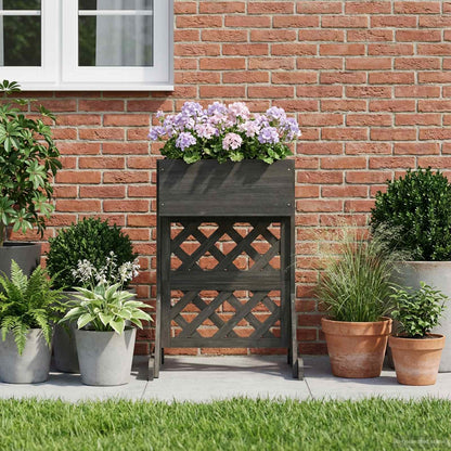 vidaXL Vertical Garden Trellis Grey 48 x 30 x 70.5 cm Solid Fir Wood