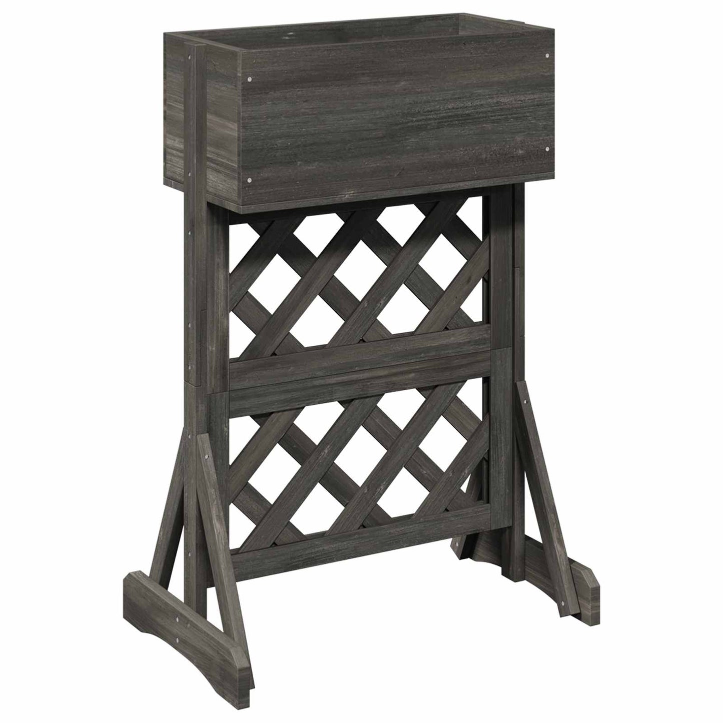 vidaXL Vertical Garden Trellis Grey 48 x 30 x 70.5 cm Solid Fir Wood