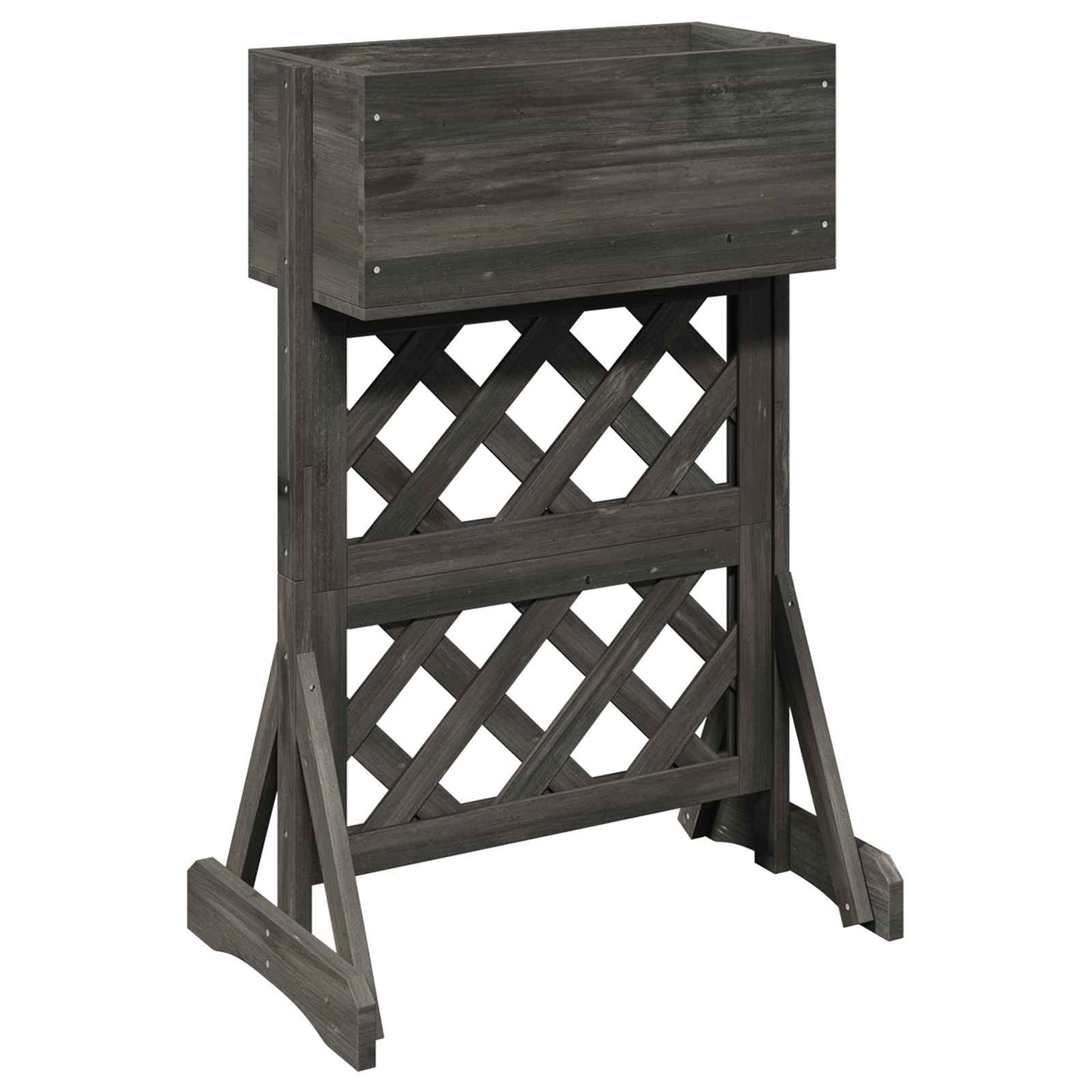 vidaXL Vertical Garden Trellis Grey 48 x 30 x 70.5 cm Solid Fir Wood