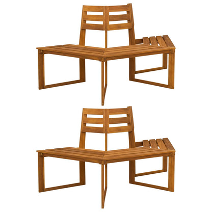 vidaXL Tree Bench 2 pcs 160 x 140 x 86 cm Solid Acacia Wood Natural
