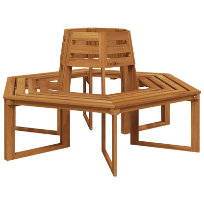 vidaXL Tree Bench 2 pcs 160 x 140 x 86 cm Solid Acacia Wood Natural