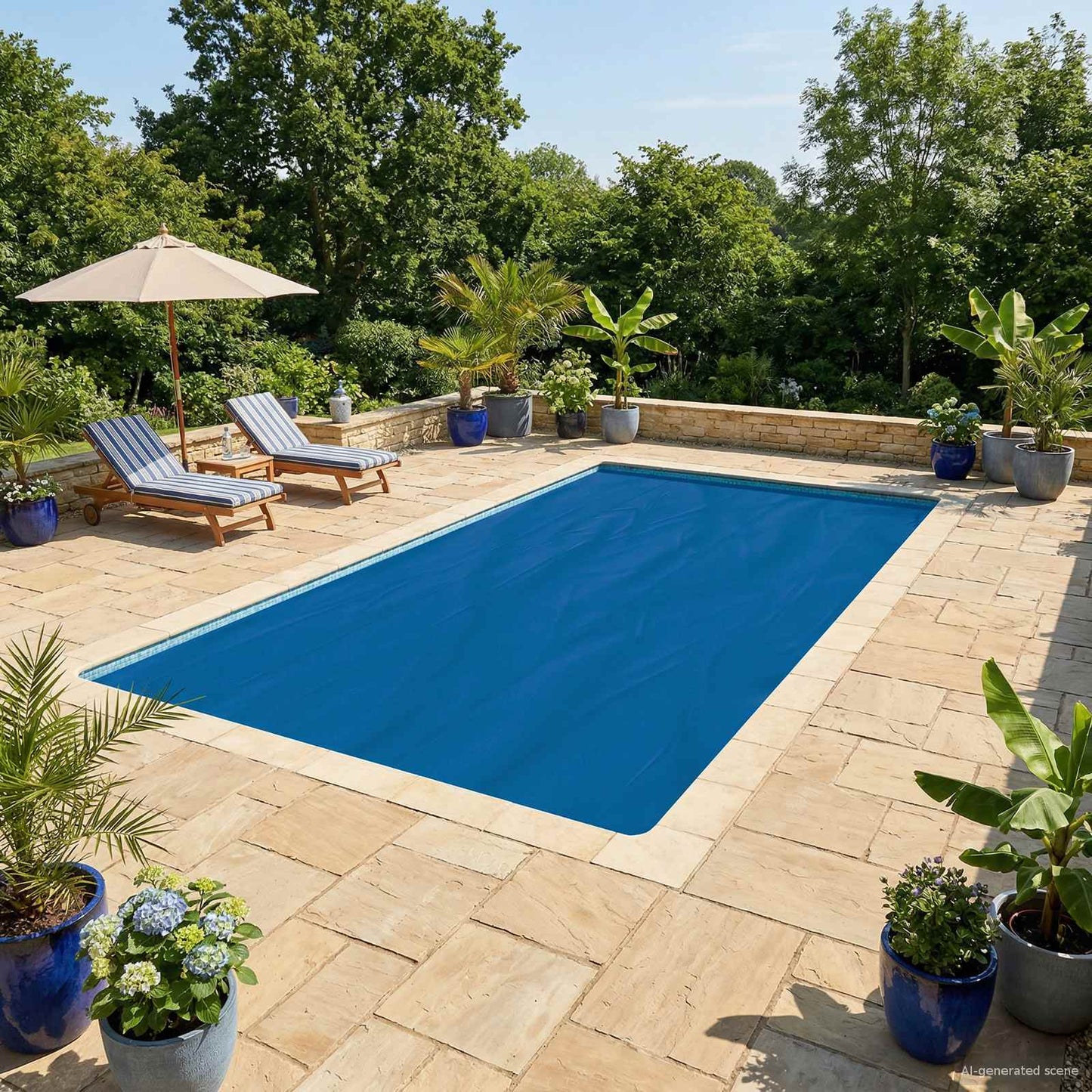 vidaXL Solar Pool Cover 1000 x 500 cm 110 μm Square PE Blue