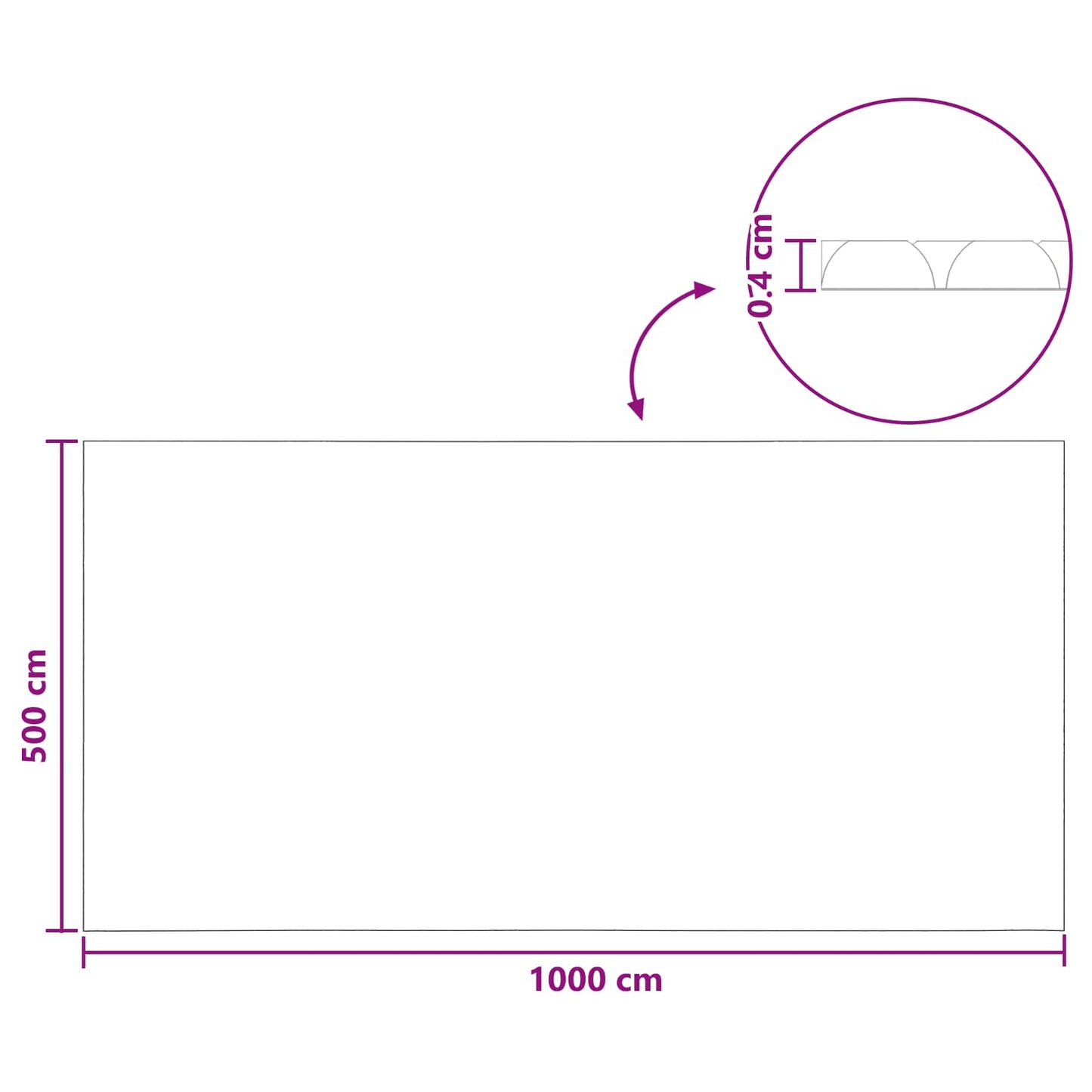 vidaXL Solar Pool Cover 1000 x 500 cm 110 μm Square PE Blue