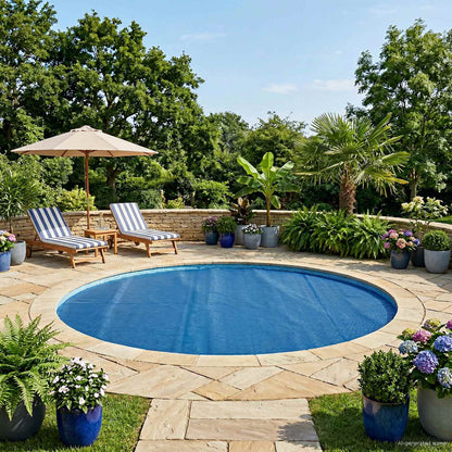 vidaXL Solar Pool Cover Heavy Quality Ø 250 cm 200 μm Round PE Blue