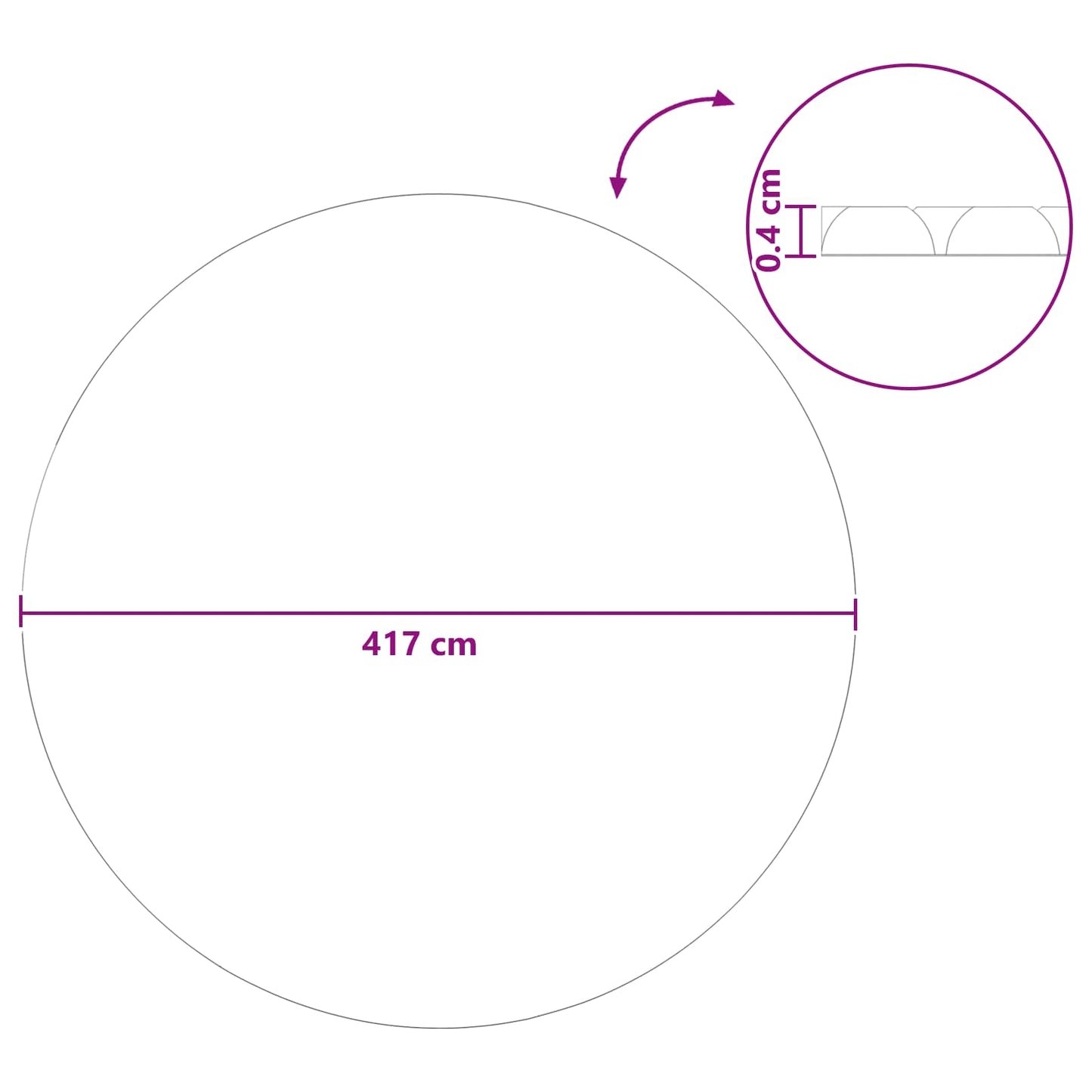 vidaXL Solar Pool Cover Heavy Quality Ø 417 cm 200 μm Round PE