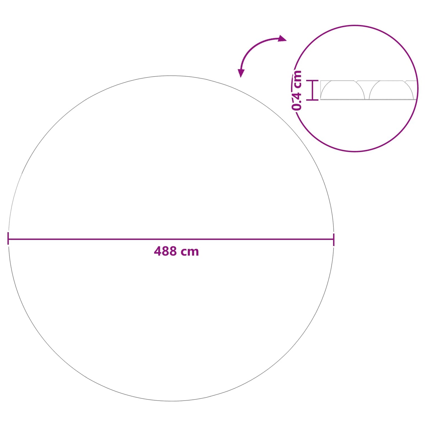 vidaXL Solar Pool Cover Heavy Quality Ø 488 cm 200 μm Round PE