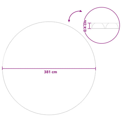 vidaXL Solar Pool Cover Extra Heavy Ø 381 cm 400 μm Round PE