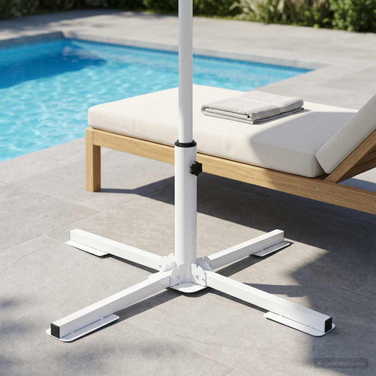 vidaXL Parasol Stand White Steel