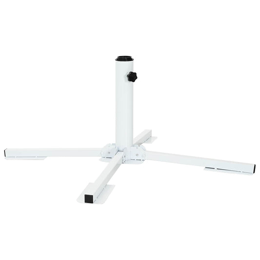 vidaXL Parasol Stand White Steel