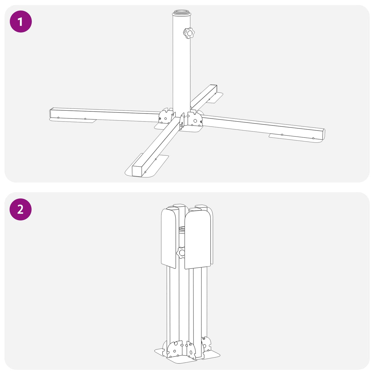 vidaXL Parasol Stand White Steel