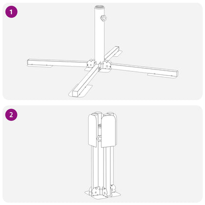 vidaXL Parasol Stand White Steel